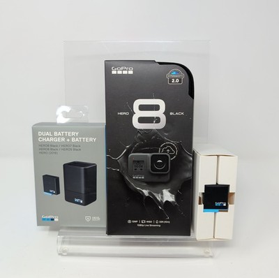GoPro HERO8 Action Camera Bundle, New Camera + 2 Bonus Battery and Charger