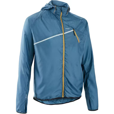 Decathlon Evadict Trail Running Windproof Jacket Gray Blue Men's XL Packable