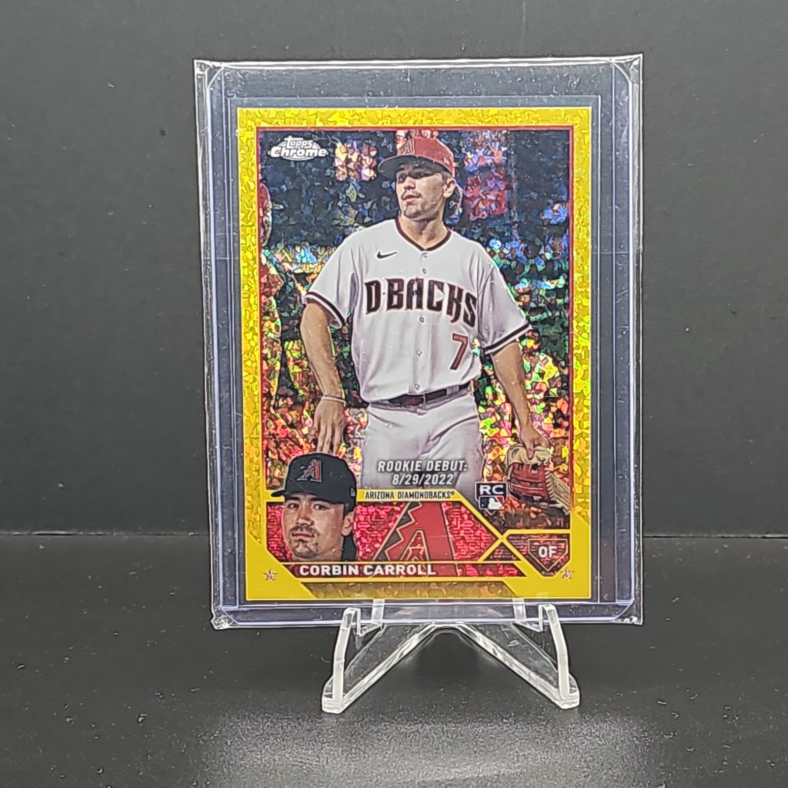 2023 Topps Chrome Update Corbin Carroll Rookie Debut Yellow Mini-Diamond /75
