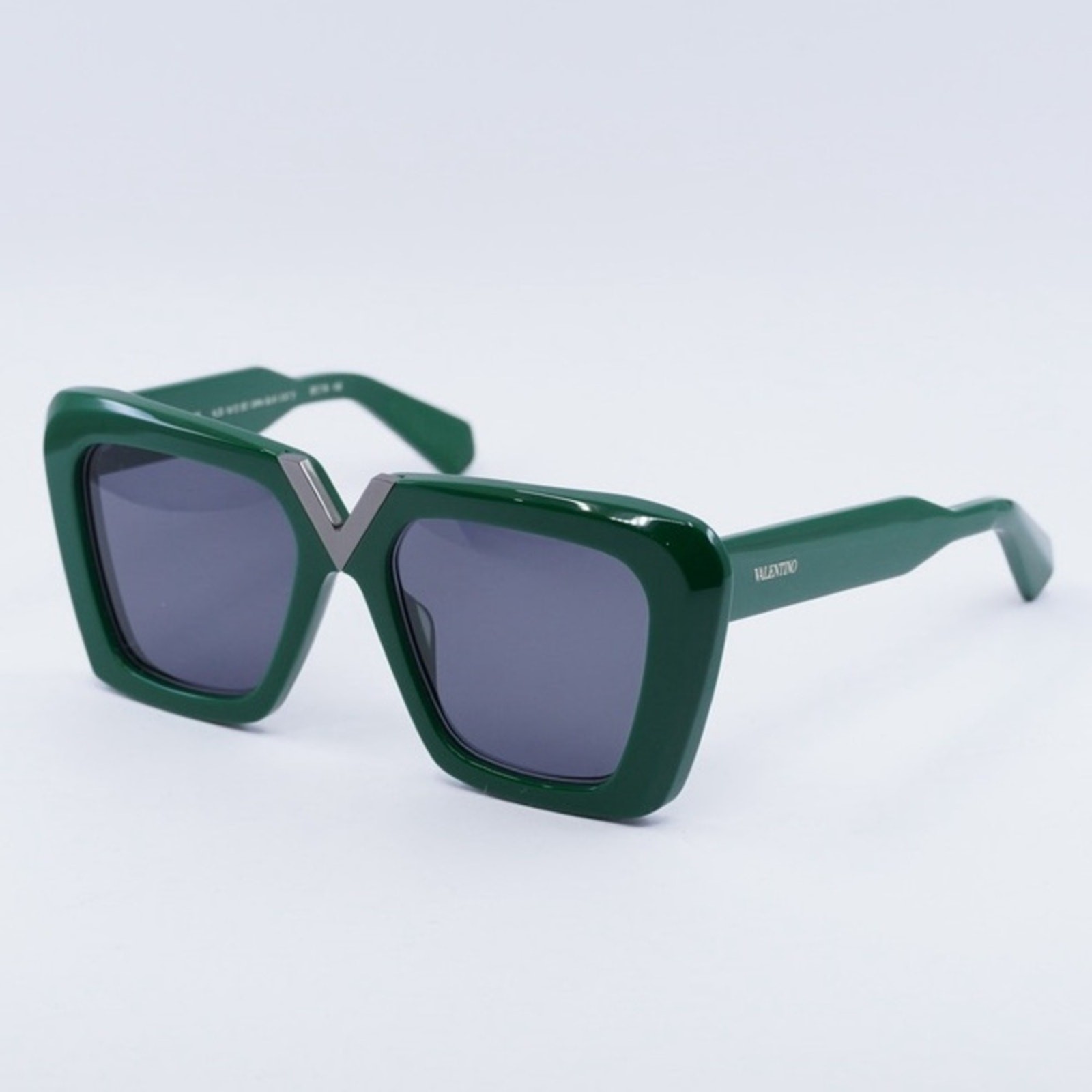 New! Valentino V GOLD II VLS 161C, Green Square Sunglasses, Authentic