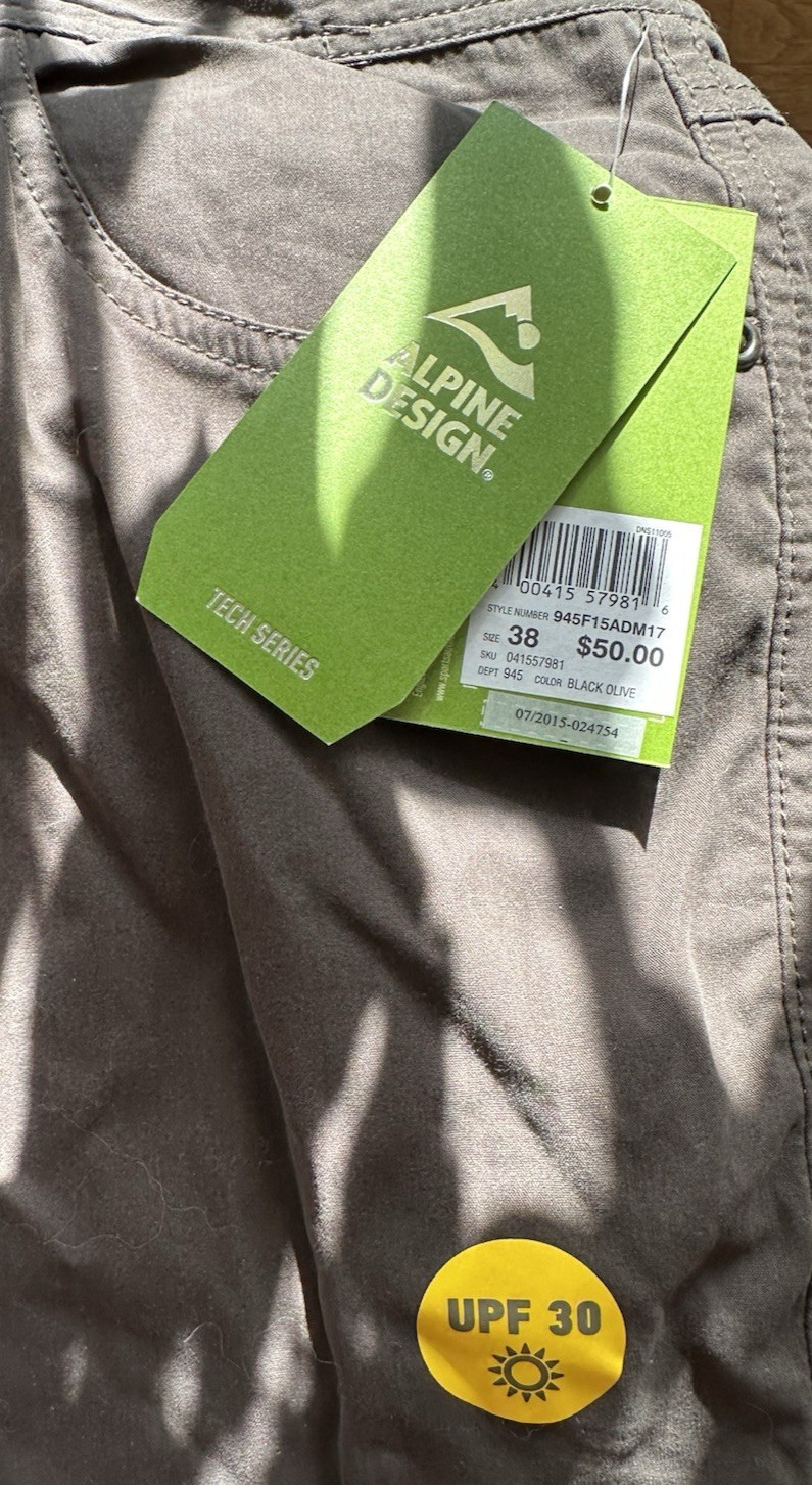 2015 NEVER WORN! Alpine Design W38 Men's Tech Series Utility Pant - Black Olive