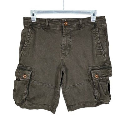 American Eagle Cargo Shorts Mens 34 Extreme Flex Brown Classic Baggy Y2K 10''
