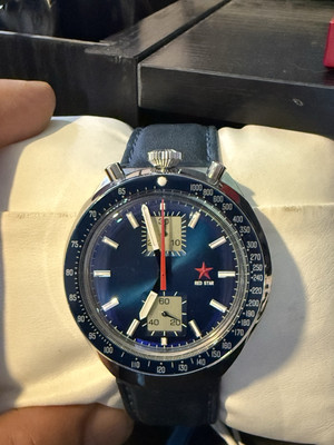 Red Star Retro Seagull Mechanical Chronograph 1963 Men s Watch STI901 Hardlex