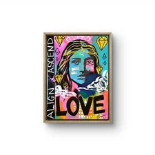 JULIEN Original 12x16 LOVE Basquiat Style Graffiti Abstract Art Painting Canvas