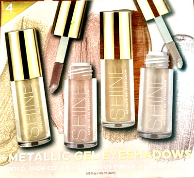 Shine Metallic gel Eyeshadows.Bold Rich Color. All day wear.Set of 4. NEW!!