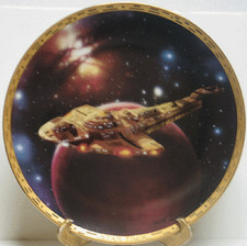 Star Trek Voyagers Series Cardassian Galor Ship Ceramic Plate 1994 Box with COA