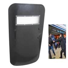 Rectangle Anti-riot Shield Security Protection Hand-Held Shield Top Window Black