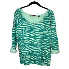 MAISON SCOTCH GREEN LEOPARD TERRY Distress Cotton SWEATSHIRT  2 