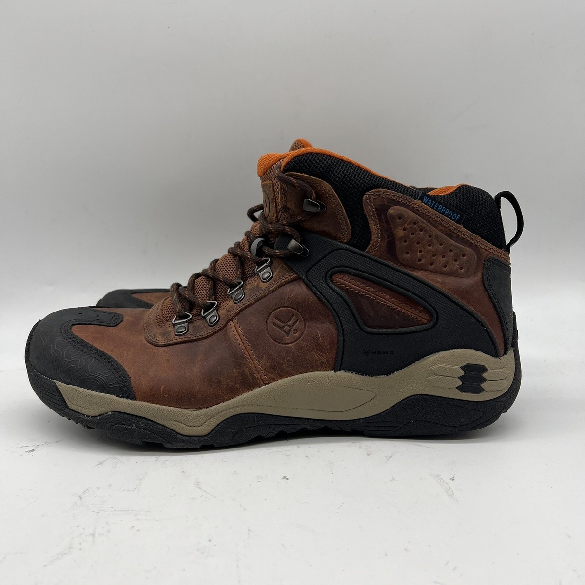 Hawx Talon Dark Umber Waterproof Lace-Up Work Boot Broad Square Toe Dark Brown S Men main image 2