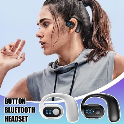 Bluetooth Headset Wireless Earbuds Ohrhörer Stereo Ohr Kopfhörer Haken L7F9