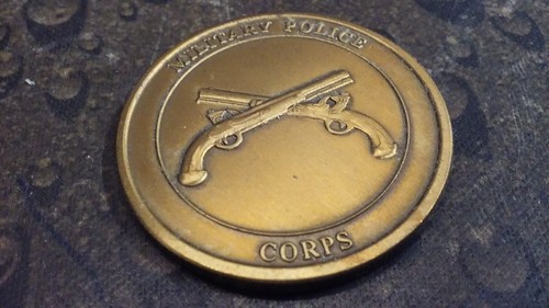 Military Police Corps cross pistols antique bronze coin card guard with errors
