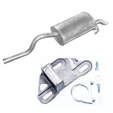 Endschalldämpfer +Anbausatz Auspuff  für Renault Clio 03/1998-12/2004 1.6i -16V