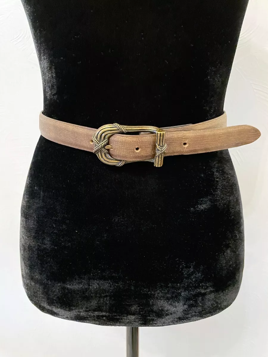 Textured leather waist belt