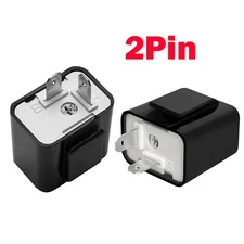 2×For Adjustable LED Flasher Relay Turn Signal Blinker Light Motorcycle 2Pin 12V