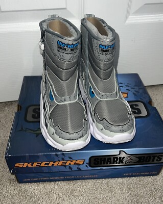 Skechers Boy s Shark-Boots- Cozy Chomper size 13.5 Gray. New