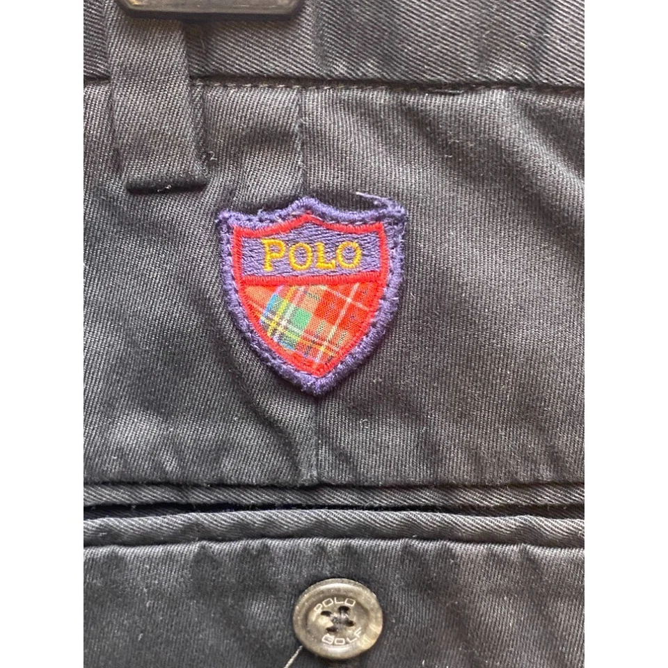 Pantalones Cortos Polo Ralph Lauren Adulto 34 Negro Tartán Frente Plano Chino Informal Golf Para Hombres Foto 3 de 4