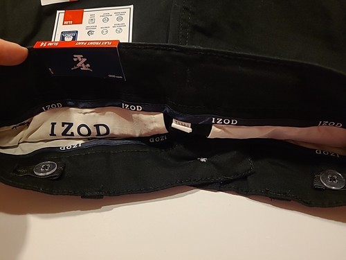 Izod Slim Flat Front Stretch Pants Size 14 - Picture 4 of 6