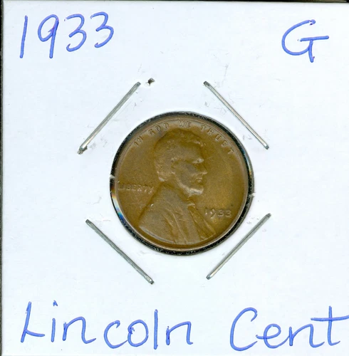 1933 Lincoln Wheat cent G