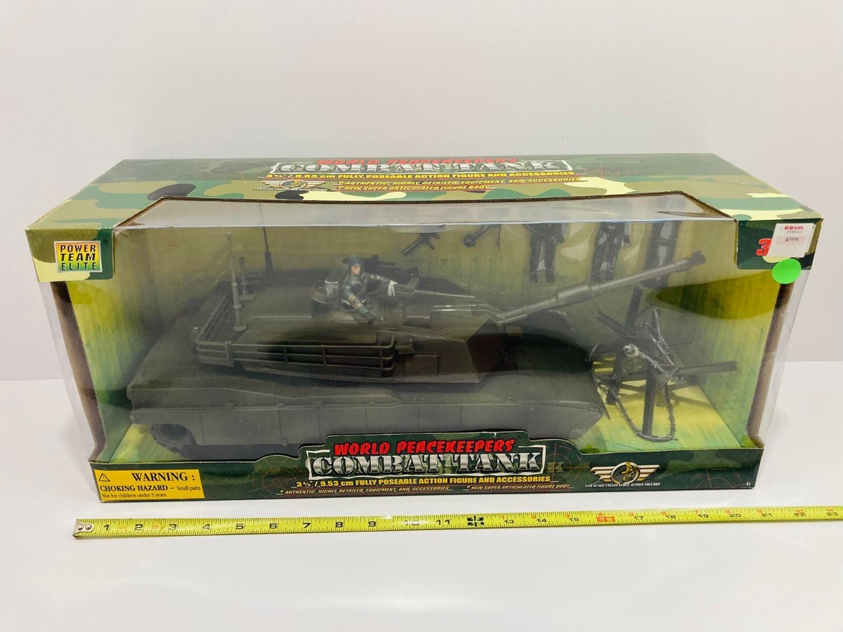 激レア　Peacekeeper Power Team ミリタリー　ジープ RARE Power Team Elite World Peacekeepers Combat Tank w/ Figures 1