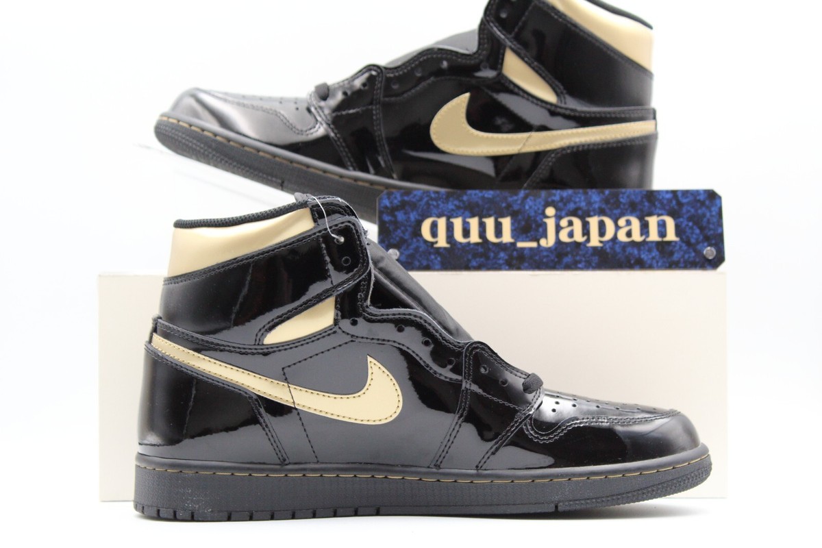 Nike Air Jordan 1 High OG Black-Metalic Gold 555088-032 Men's US4
