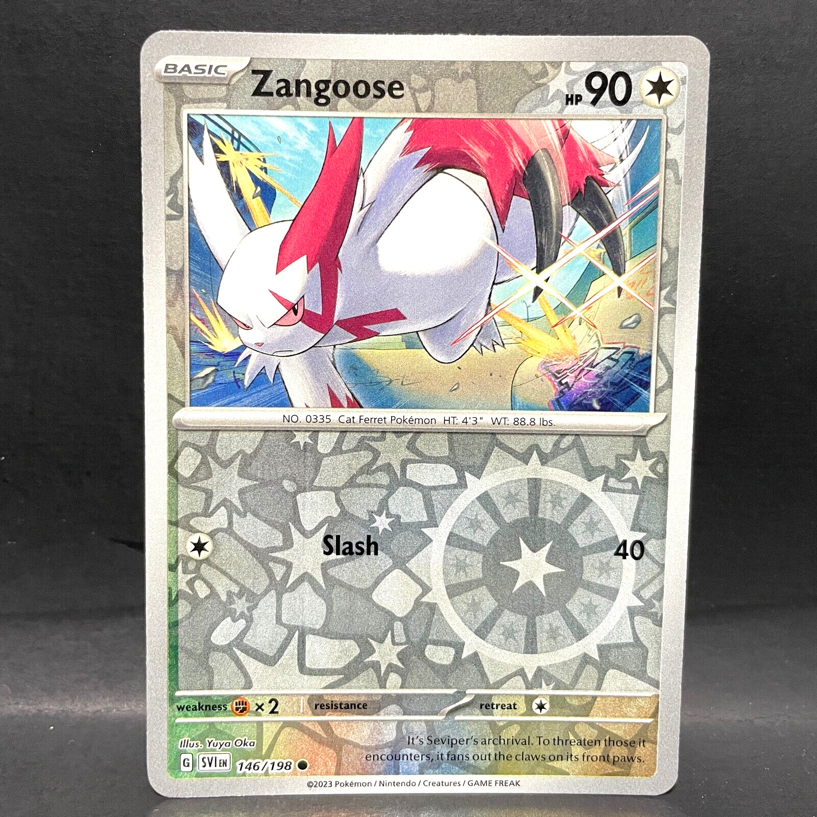 2023 POKEMON SCARLET & VIOLET ZANGOOSE 146/198 REVERSE HOLO (COMMON)