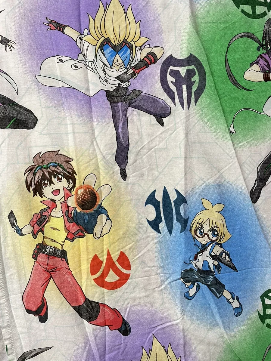 Bakugan Battle Brawlers Character Twin Bed Sheet Anime Cotton Blend RARE!