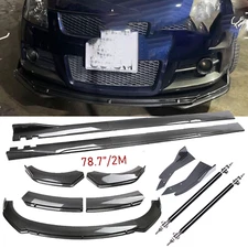 Carbon Fiber Front Bumper Lip Rear Splitter Spoiler Side Skirt For Suzuki Swift