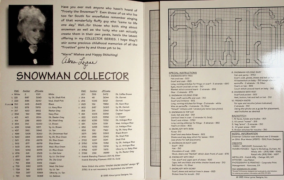 Snowman Collection Cross Stitch Patterns By Alma Lynne - Image 2 of 3