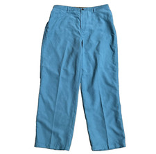 Vtg NWT Alfred Dunner Blue Dress Pant High Rise Satin Lining Straight Leg 12P