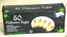 Orange Bulbs Halloween String Lights 50 Lights NIB