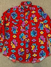 VINTAGE WRANGLER 17 1/2 36 X-LONG TAILS COWBOY CUT REGULAR FIT MADE IN USA RED