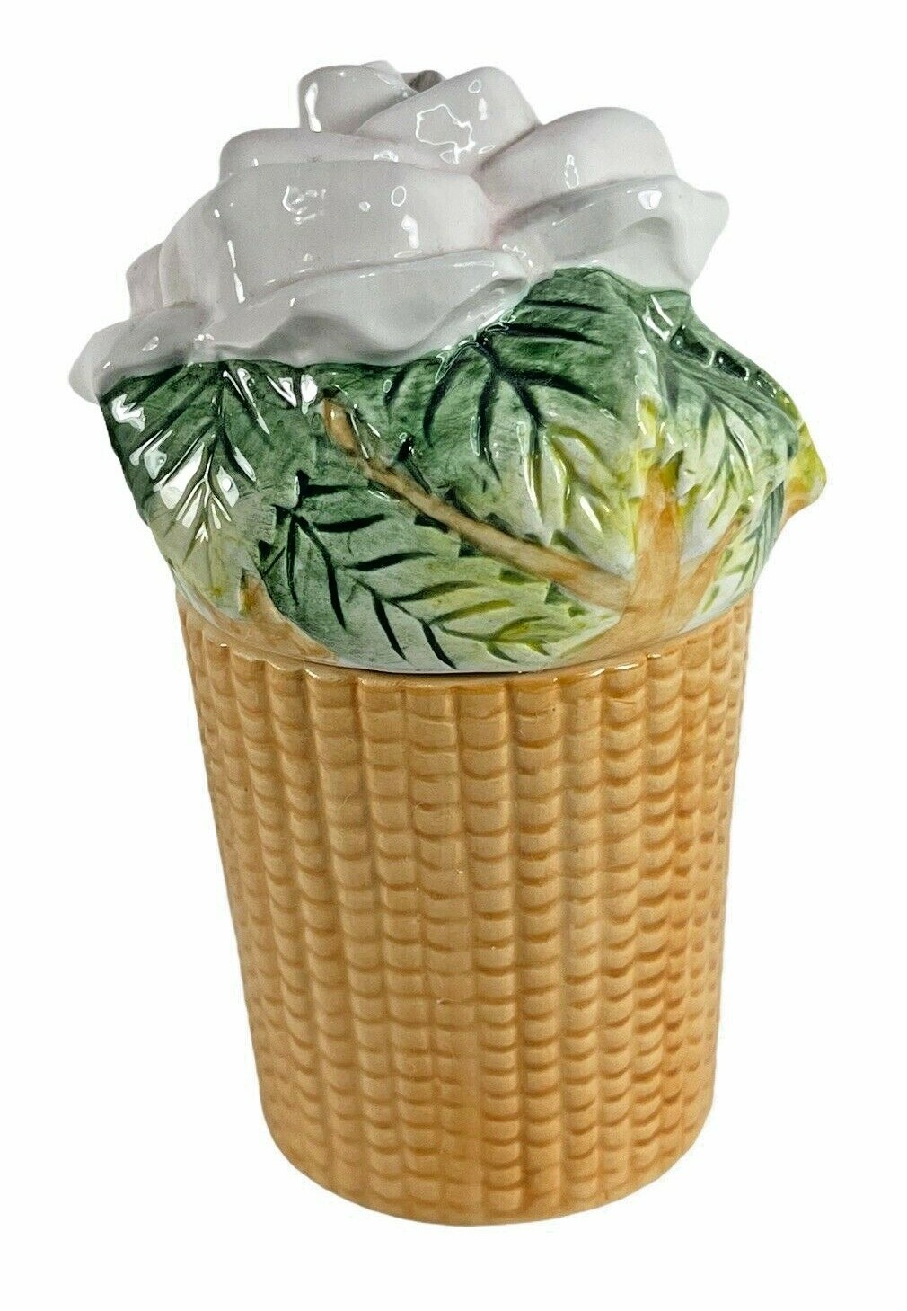 Vintage Flower Pot Stacking Ceramic Floral Rose Salt and Pepper Shakers