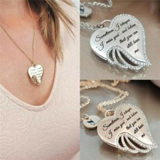Heart-shaped Elegant Angel Wing Necklace for Women Family Lover Jewelry Gifts