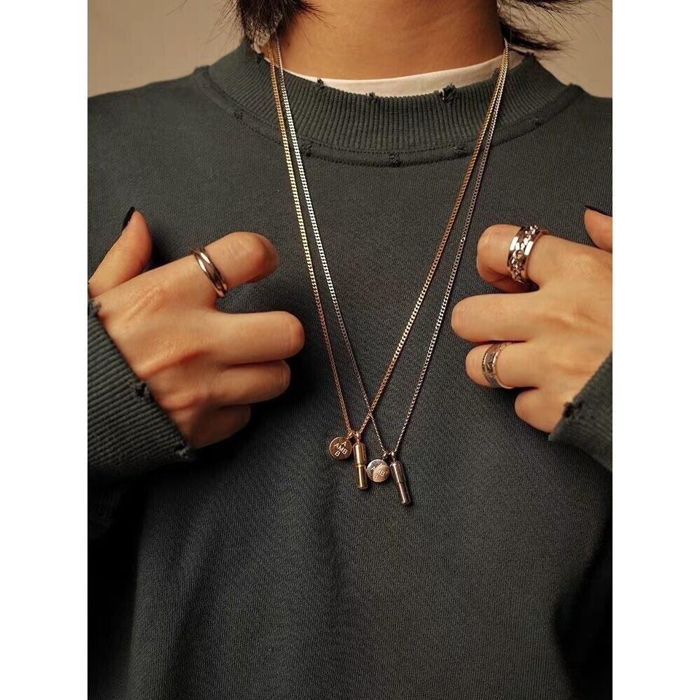 AMBUSH Silver Gold Color Small Scratch Metal Pill Charm AMBUSH Silver Gold Color Small Scratch Metal Pill Charm
