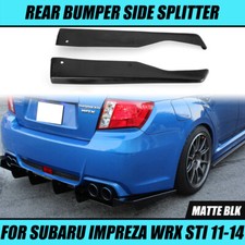 Matte Black Rear Bumper Lip Spats Aprons Splitter For 2011-2014 Subaru Wrx Sti
