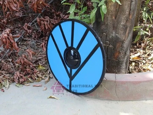 Medieval Warrior & Steel Made Viking Round Shield Armor Wooden lerp Best Item - Picture 14 of 15