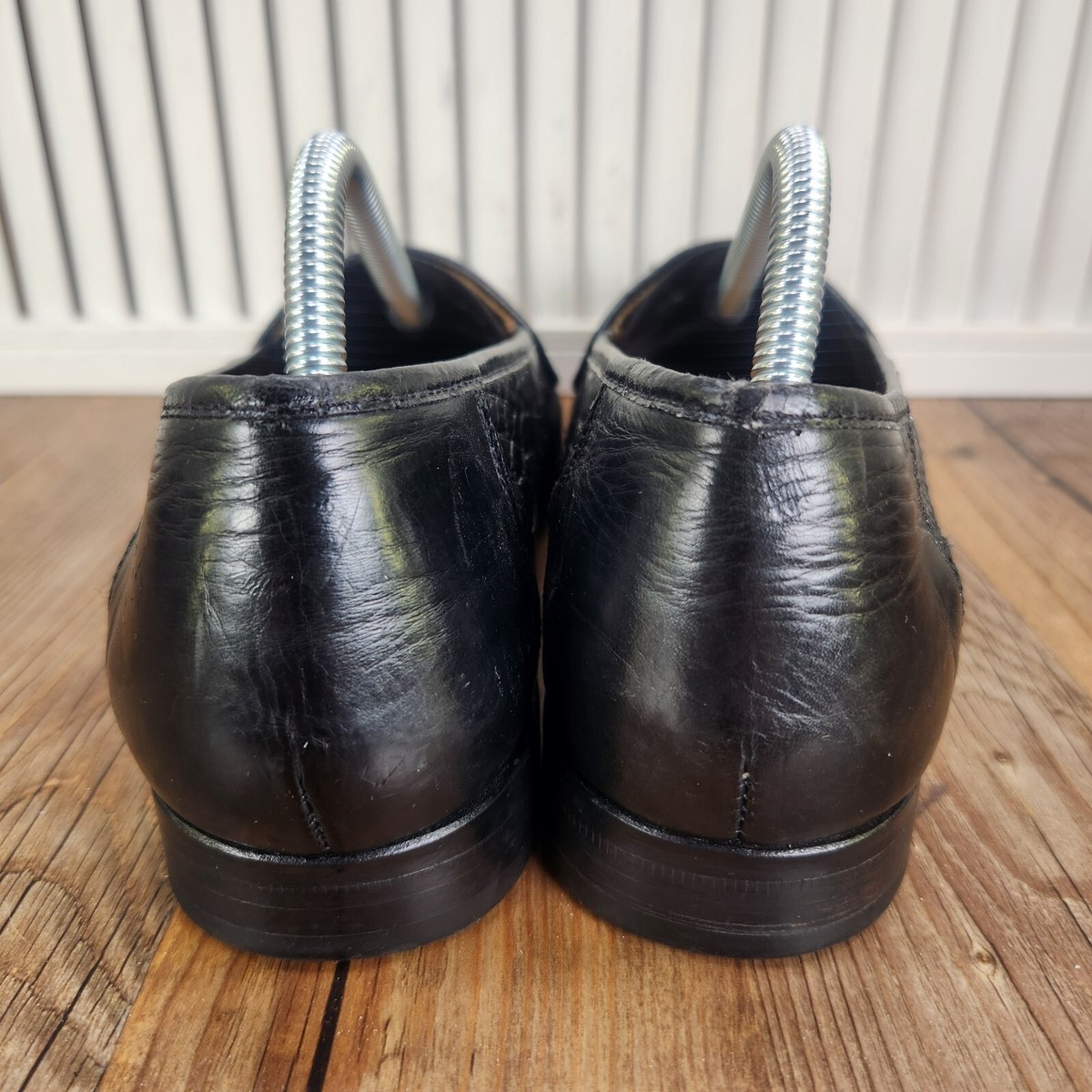 Sandro Moscoloni Tassel Loafers Men Sz 10.5 AA Narrow Genuine Crocodile Leather VTG Sandro Moscoloni Lugo Mens 10.5 AA Narrow Black Croc  main image 4