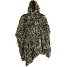 Ghillie Tuta Poncho Mantello Mimetico per Caccia e Bird Watching