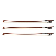 3pcs Lot Brazilwood Violin Bows - 4/4 Full Size Lightweight w/Horsehair - NB-510