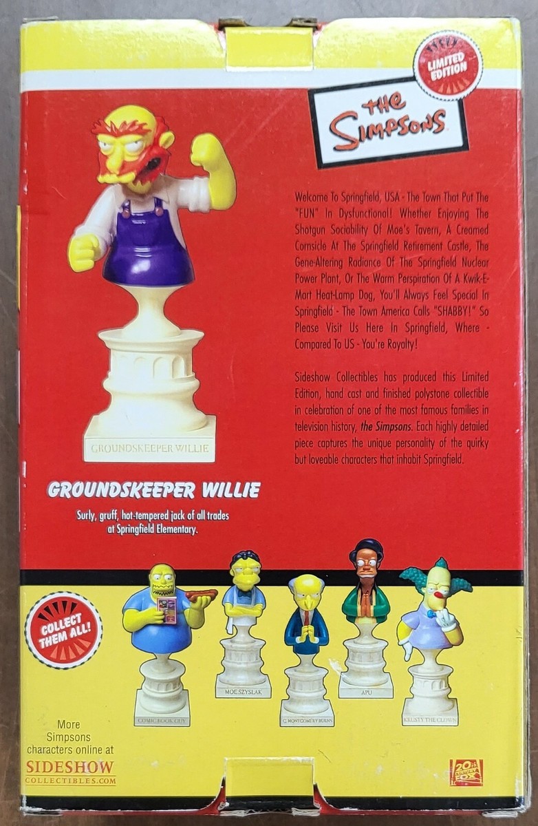 SIDESHOW THE SIMPSONS GROUNDSKEEPER WILLIE POLYSTONE BUST - NEW | eBay