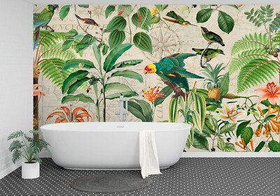 3D Parrot Leaves A1625 Wallpaper Wall Mural Self-adhesive Andrea Haase Amy