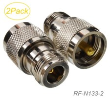 2-Pack N-Type Female to UHF PL259 Male 50-Ohm RF Coaxial Adapters, RF-N133-2