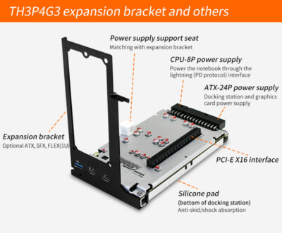 Grafikkarte Erweitert halterung TH3P4G2 Compatible Thunderbolt 3 4 Ports