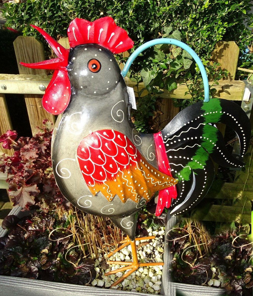 Deko-Gießkanne Aus Metall – Bunt Bemalt, Ca. 37 X 15 X 45 Cm, Shabby-Chic Für Garten & Haus