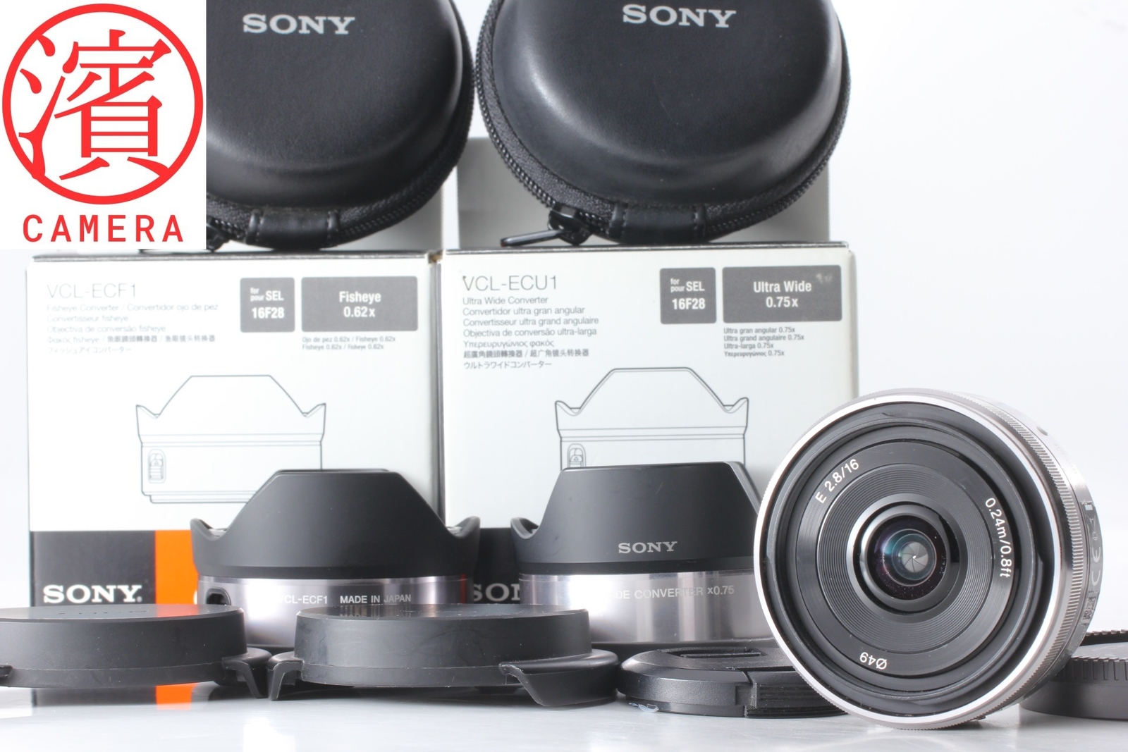 [Opt MINT] SONY E 16mm F2.8 SEL16F28 Lens /2 Converter Fish-eye Wide Angle JAPAN