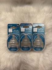 3- Philips Avent 2 Pk ANTI-COLIC Nipples 6m  Clear