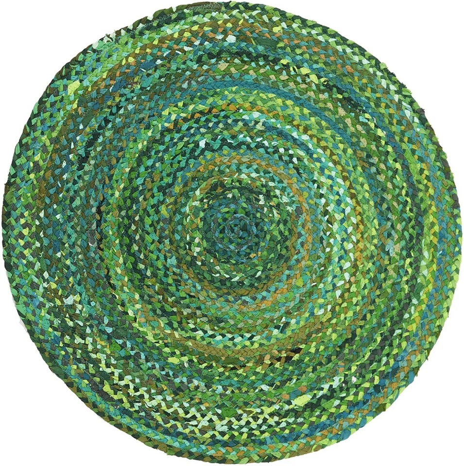 Alfombra 100% Algodón Redonda Reversible Trenzada Alfombra Decoración del Hogar Aspecto Rústico Alfombra Foto 2 de 4