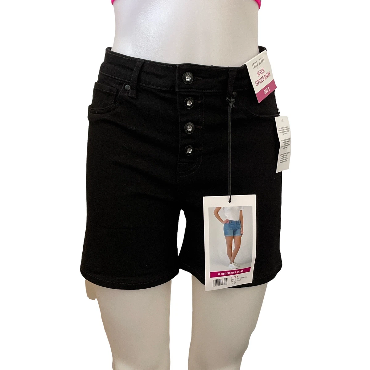 Women s Shorts FAITH JEANS Hi Rise Exposed Shank Black Size 8