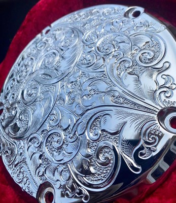 derby harley engraved custom hole chromed 185m diameter davidson hand