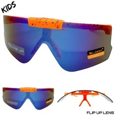 Kids Boys Girls Sports Baseball Cycling Retro Wrap Shield SUN GLASSES Ages 6-12